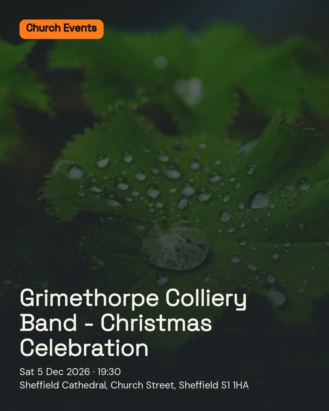 Grimethorpe Colliery Band - Christmas Celebration. Sat 5 Dec 2026. Sheffield Cathedral, Church Street, Sheffield S1 1HA.