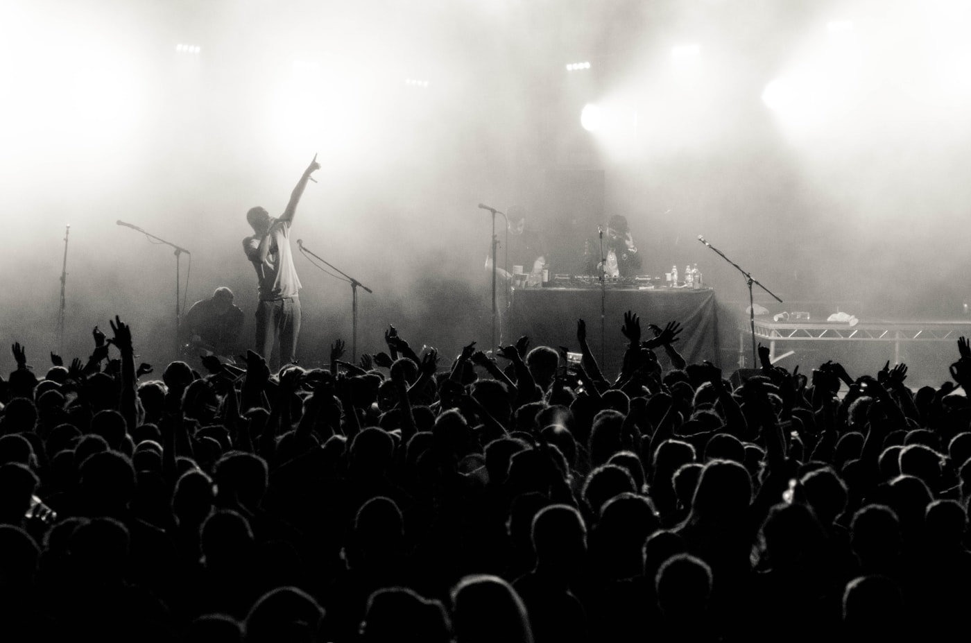 A gig crowd at a live music show