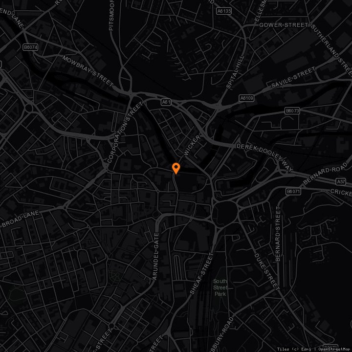 Map showing 42 Waingate · 42 Waingate (former Tap and Barrel), Sheffield, S3 8LB