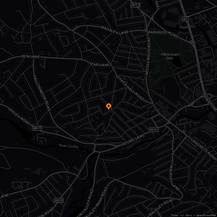Map showing Hillsborough Social Club