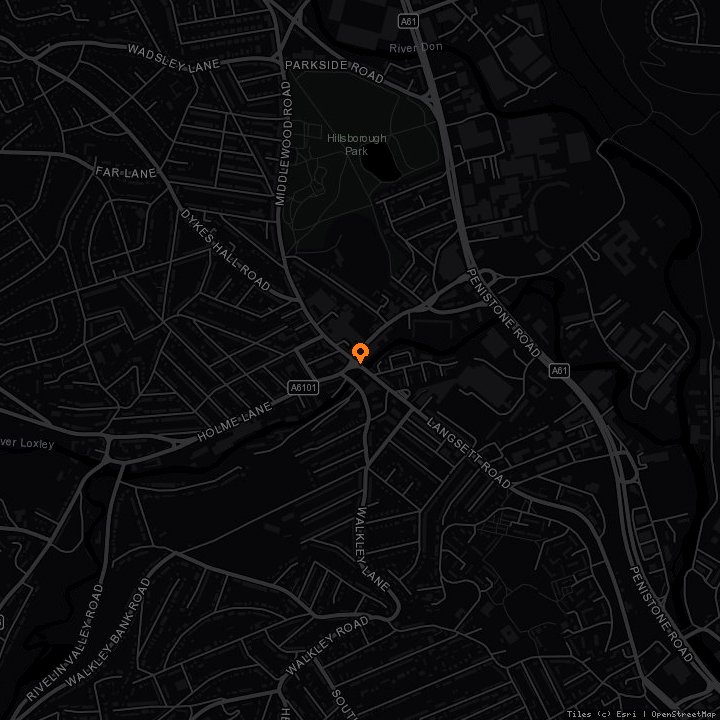 Map showing Hillsborough Tap