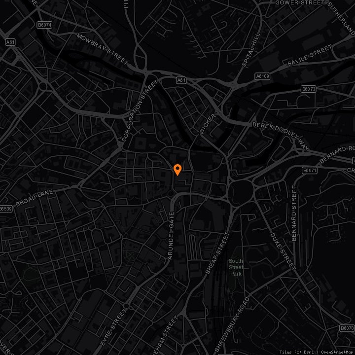 Map showing National Videogame Museum · National Videogame Museum, Angel Street, Sheffield, S3 8LN