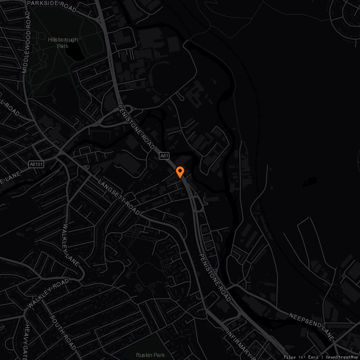 Map showing New Barrack Tavern Sheffield · New Barrack Tavern Sheffield, Sheffield, S6 2GA