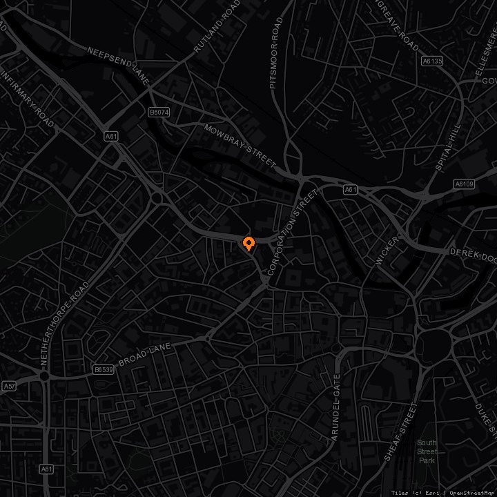 Map showing Shakespeares