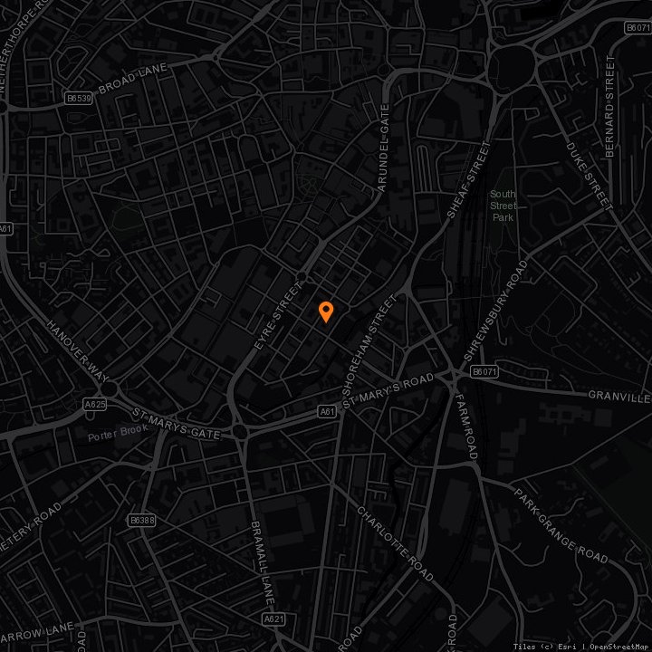 Map showing Sidney and Matilda · Sidney and Matilda, 46 Sidney Street, Sheffield, England, S1 4RH
