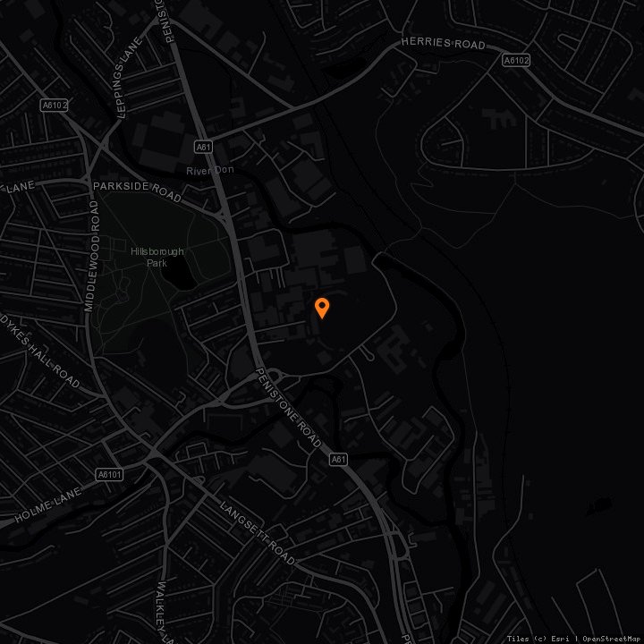 Map showing OEC Sheffield · The OEC, Sheffield, S6 2DE