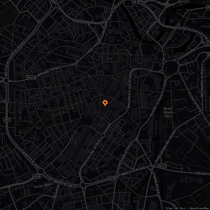 Map showing Various Venues, Sheffield · Various Venues, Sheffield, Sheffield, S2 2BT