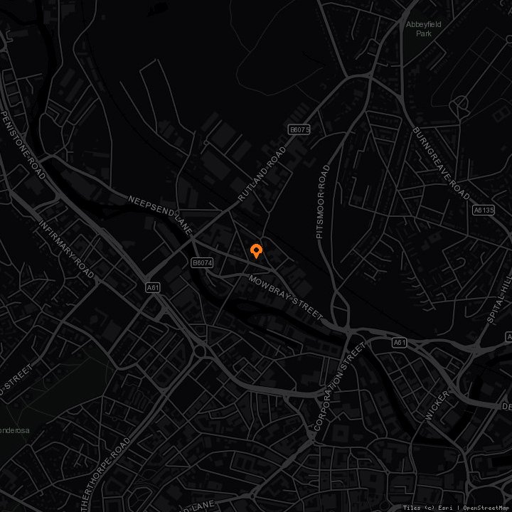 Map showing Yellow Arch Studios