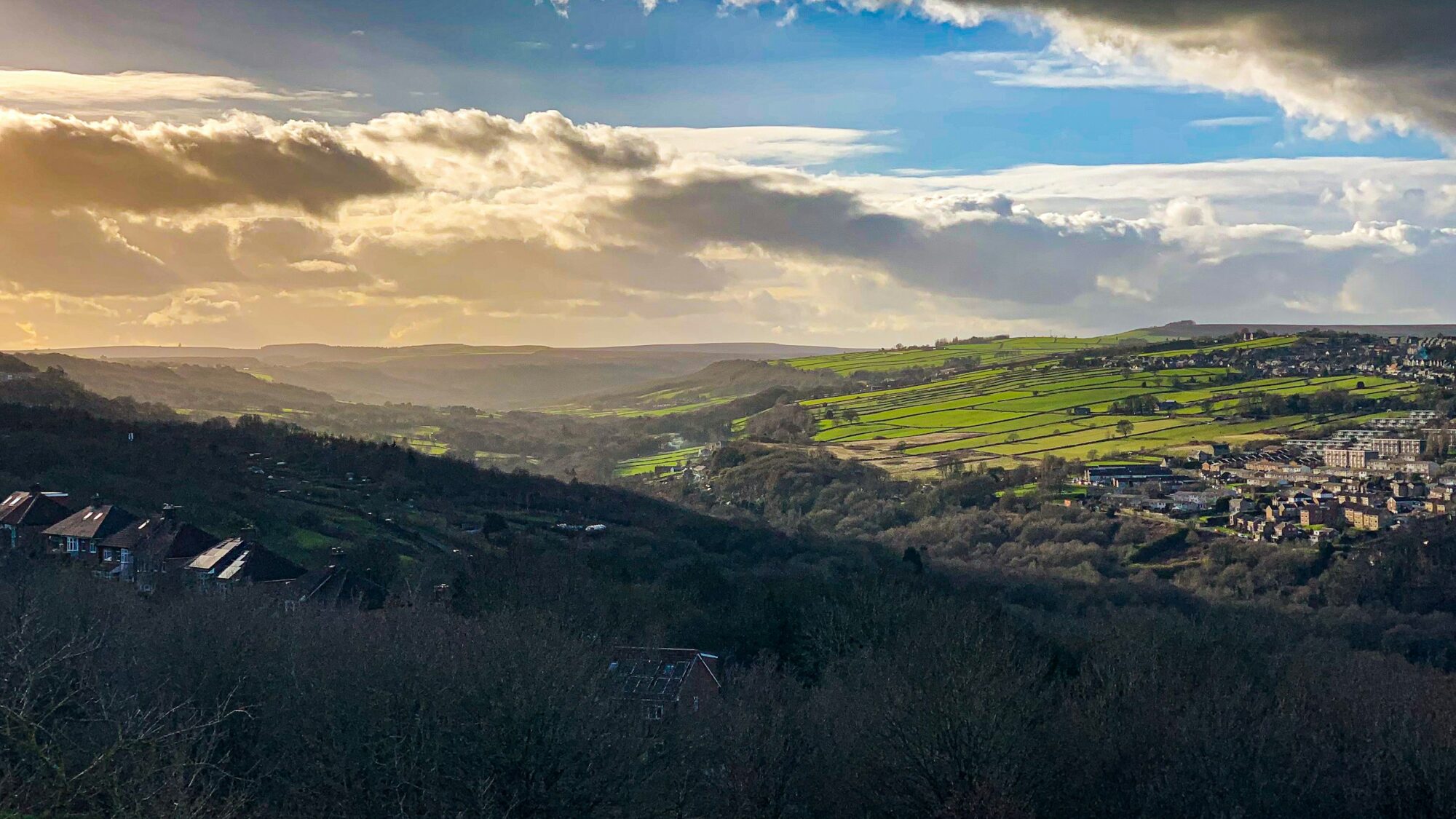 Rivelin Valley seen from Bole Hills in Crookes, Sheffield.