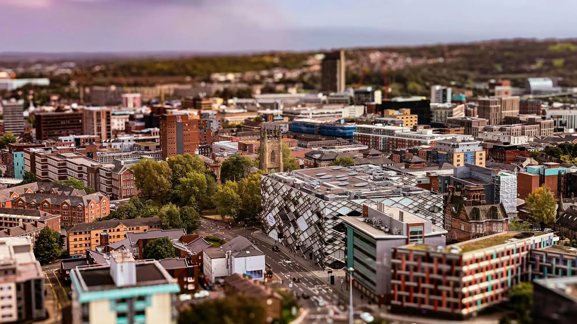 A view across Sheffield from the University of Sheffield Arts Tower
