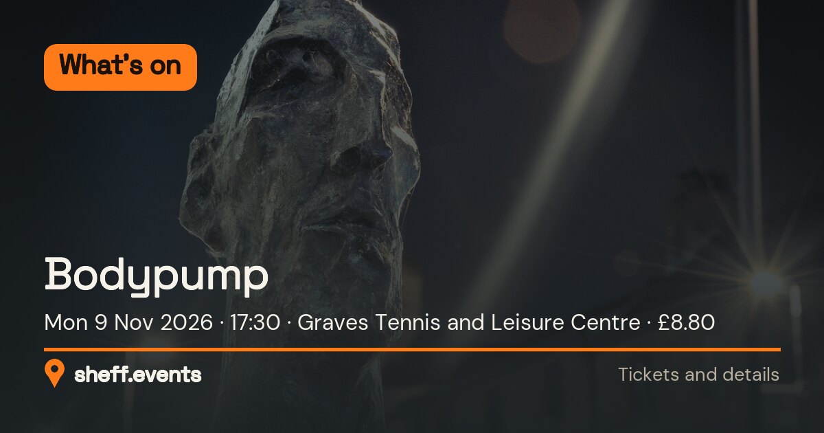 Bodypump. Mon 9 Nov 2026. Graves Tennis and Leisure Centre. £8.80.