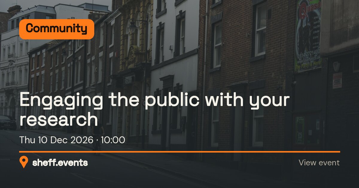Engaging the public with your research. Thu 10 Dec 2026.