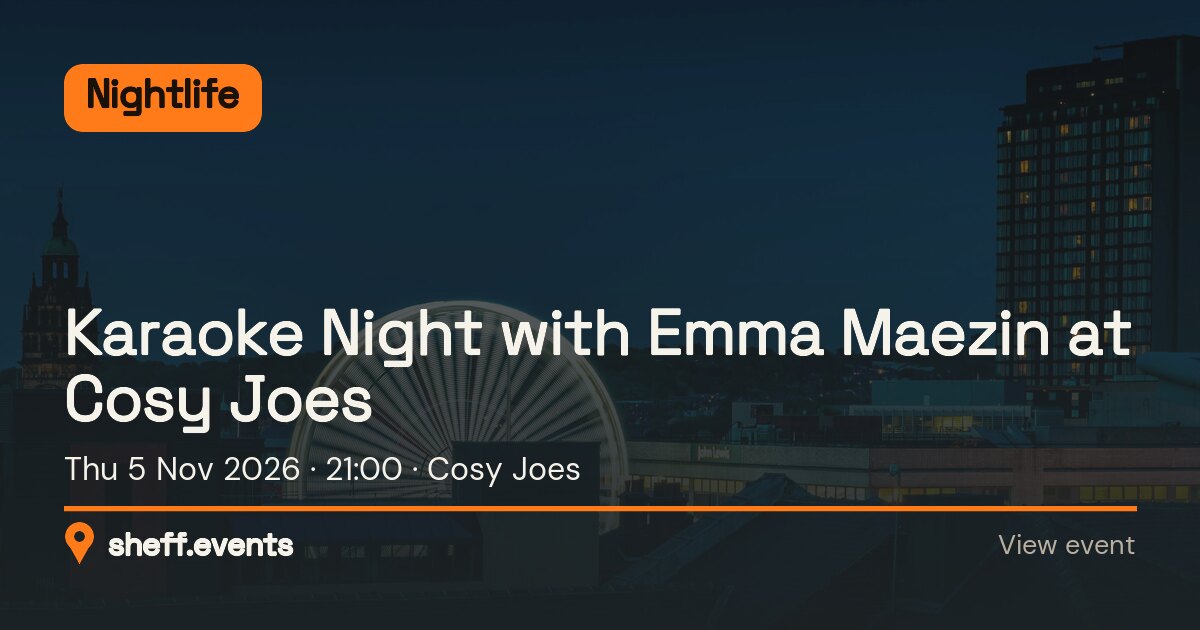 Karaoke Night with Emma Maezin at Cosy Joes. Thu 5 Nov 2026. Cosy Joes.