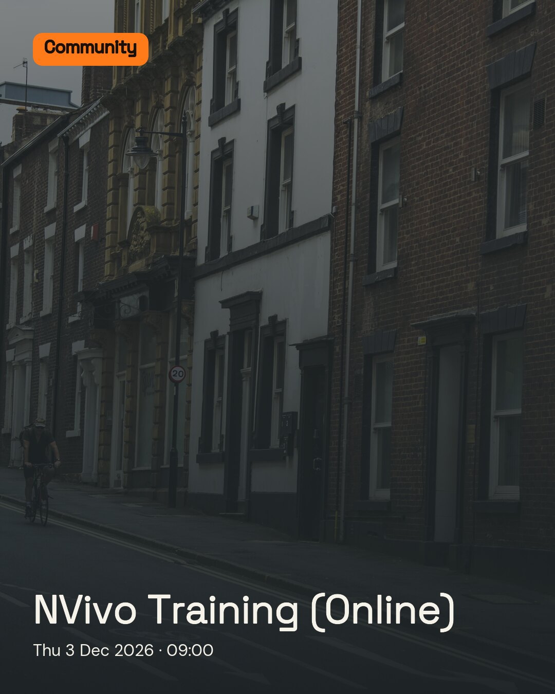 NVivo Training (Online). Thu 3 Dec 2026.
