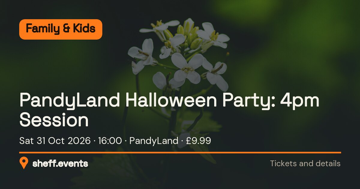 PandyLand Halloween Party: 4pm Session. Sat 31 Oct 2026. PandyLand. £9.99.