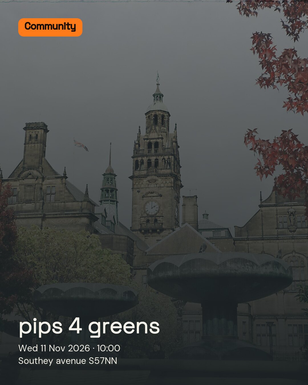 pips 4 greens. Wed 11 Nov 2026. Southey avenue S57NN.