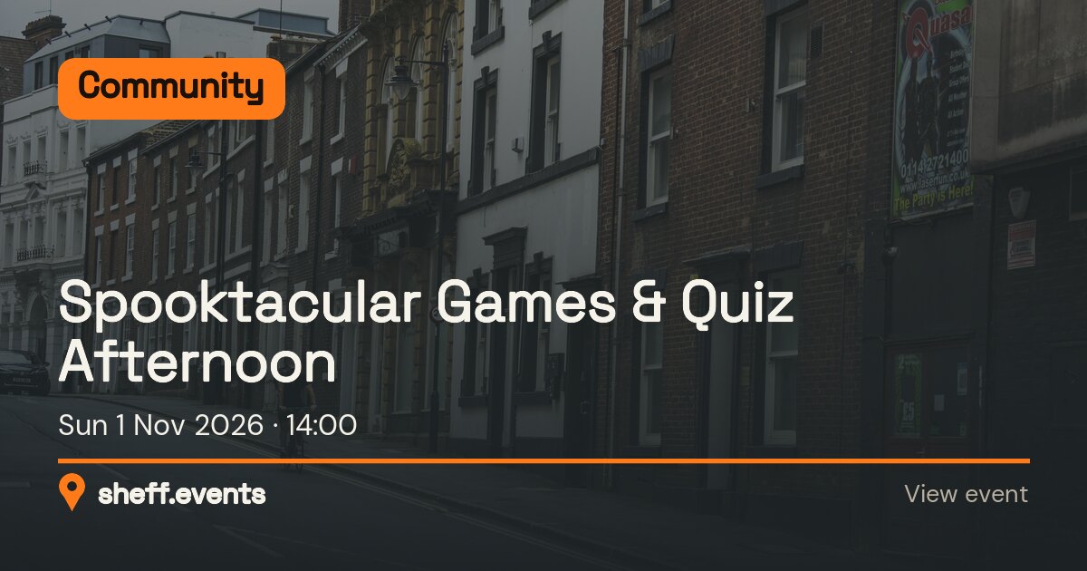 Spooktacular Games & Quiz Afternoon. Sun 1 Nov 2026.