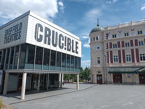 The Crucible and Lyceum theatres on Tudor Square, Sheffield.