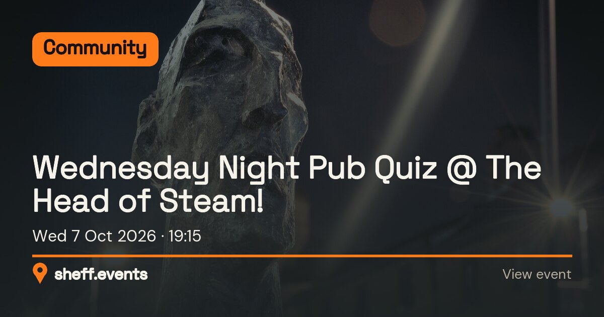 Wednesday Night Pub Quiz @ The Head of Steam!. Wed 7 Oct 2026.