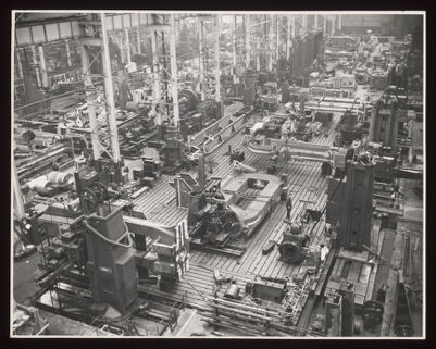 Heavy machine shop, Davy & United Engineering Co. Ltd., Park Iron Works, Sheffield. Photograph, 1957
