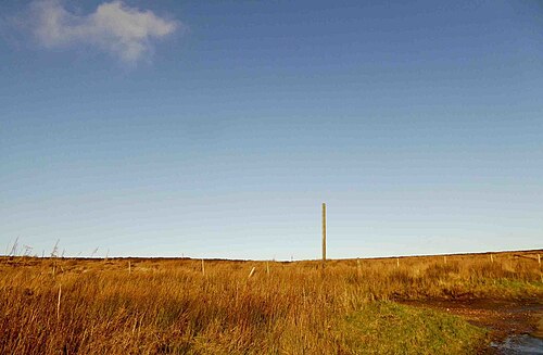 A lonely pole near the aptly named Stake Hill Road (track) - geograph.org.uk - 4777895