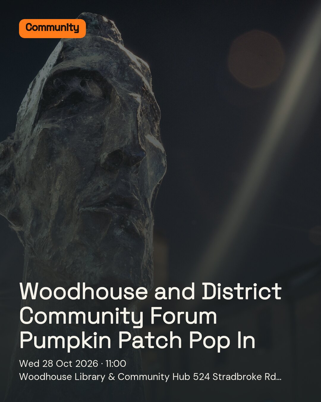 Woodhouse and District Community Forum Pumpkin Patch Pop In. Wed 28 Oct 2026. Woodhouse Library & Community Hub 524 Stradbroke Rd Woodhouse Sheffield.