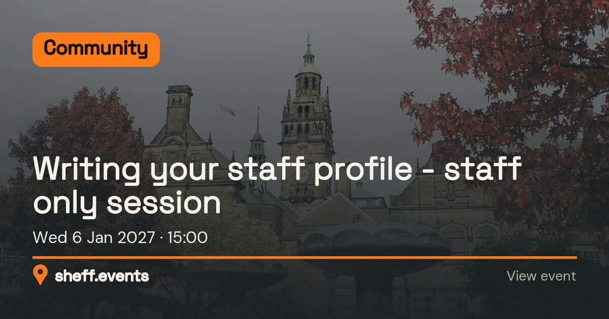 Writing your staff profile - staff only session. Wed 6 Jan 2027.